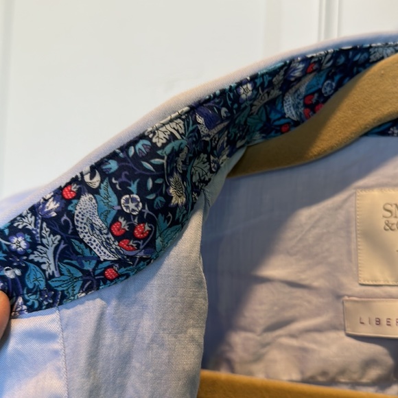 Symth and Gibson Tailored Fit Dress Shirt 15/38 Liberty London Fabric Contrast - Picture 3 of 4